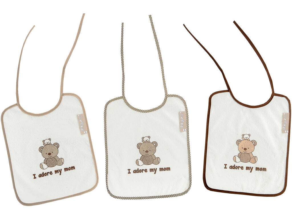 Set de 3 bavoirs oursons Creaciones Llopis 28002