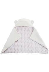Coperta reversibile con cappuccio con stelle rosa Creaciones Llopis 28107