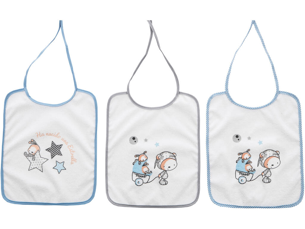 Set 3 bavoirs Rizo Stars Creaciones Llopis 28152
