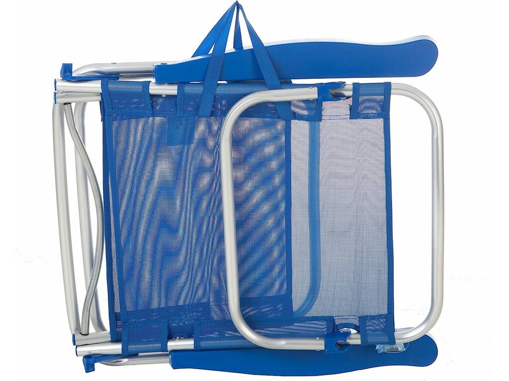Sedia da spiaggia bassa pieghevole in alluminio colore blu Aremar 70535