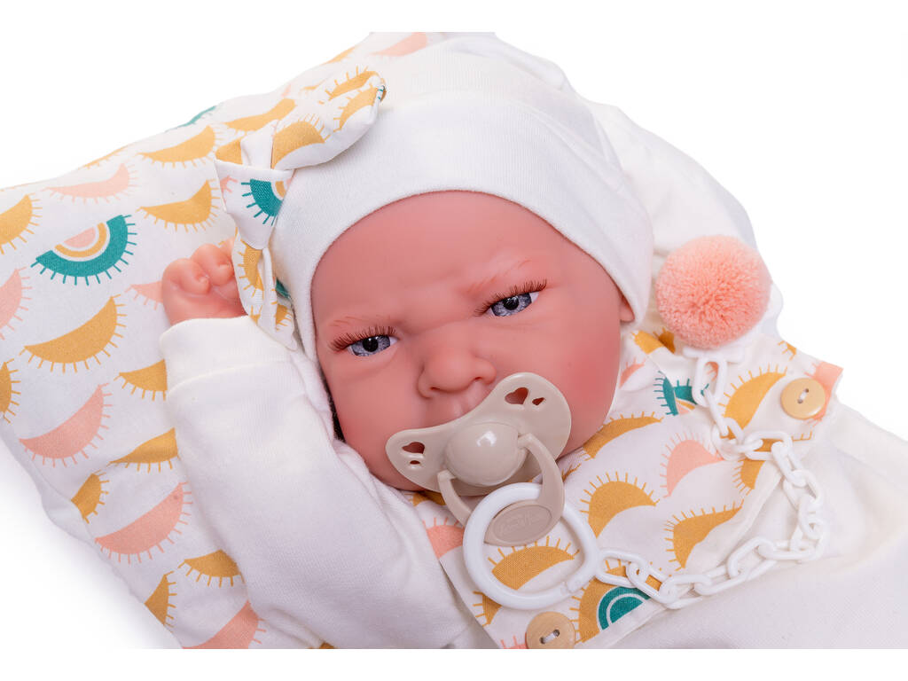 Bambola neonata Lea con cuscino di soli 42 cm di Antonio Juan 50391