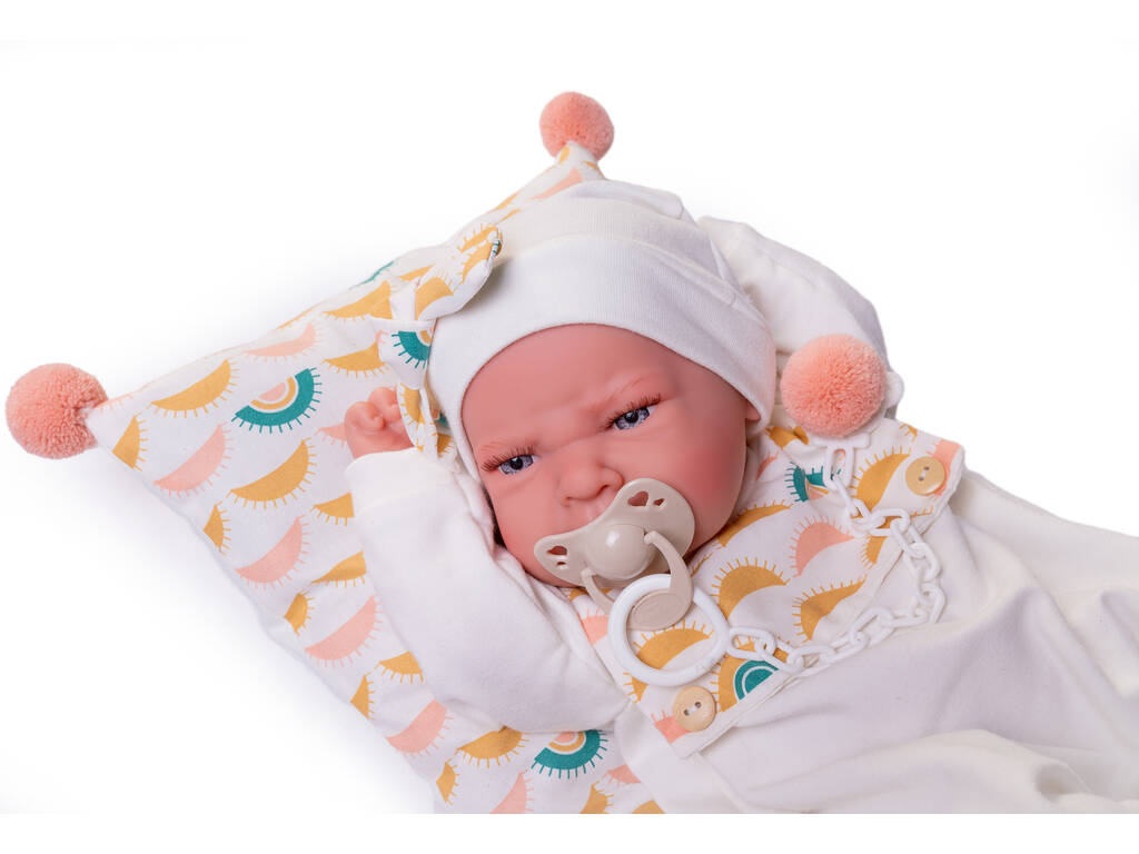 Bambola neonata Lea con cuscino di soli 42 cm di Antonio Juan 50391