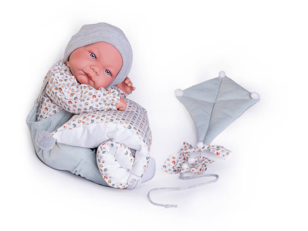 Bambola neonata Nico con Cometa e cuscino 42 cm di Antonio Juan 50394