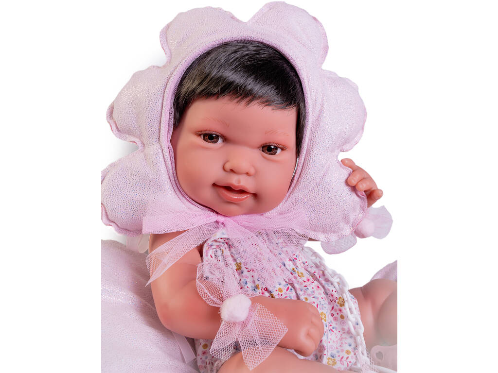 Muñeca Recién Nacida Pipa Flor Con Cojín 42 cm de Antonio Juan 50397