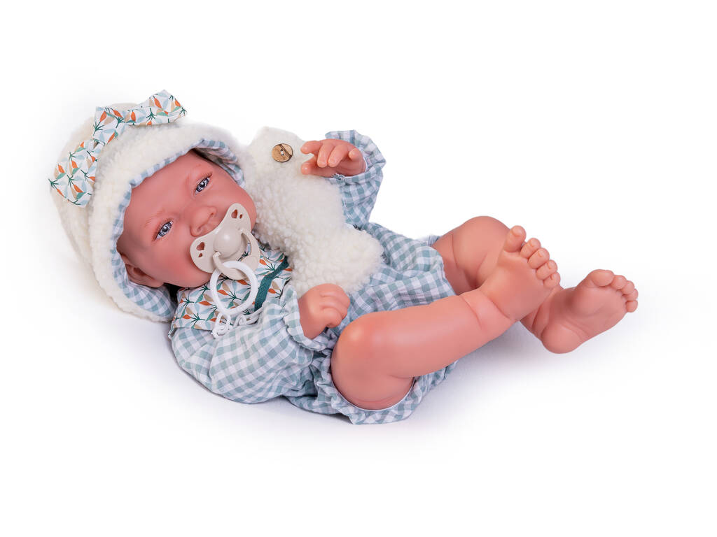 Muñeco Recién Nacido Nico Con Pez De Borreguillo 42 cm de Antonio Juan 50399