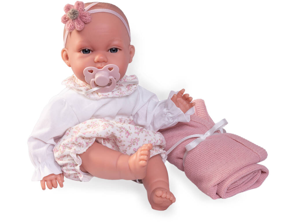 Bambola Baby Toneta con piccola coperta Posturitas 33 cm di Antonio Juan.