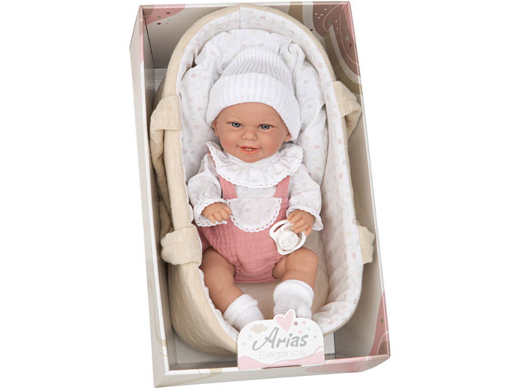 Bambola Elegance Babyto Rosa 33 cm. con Culla Arias 60740