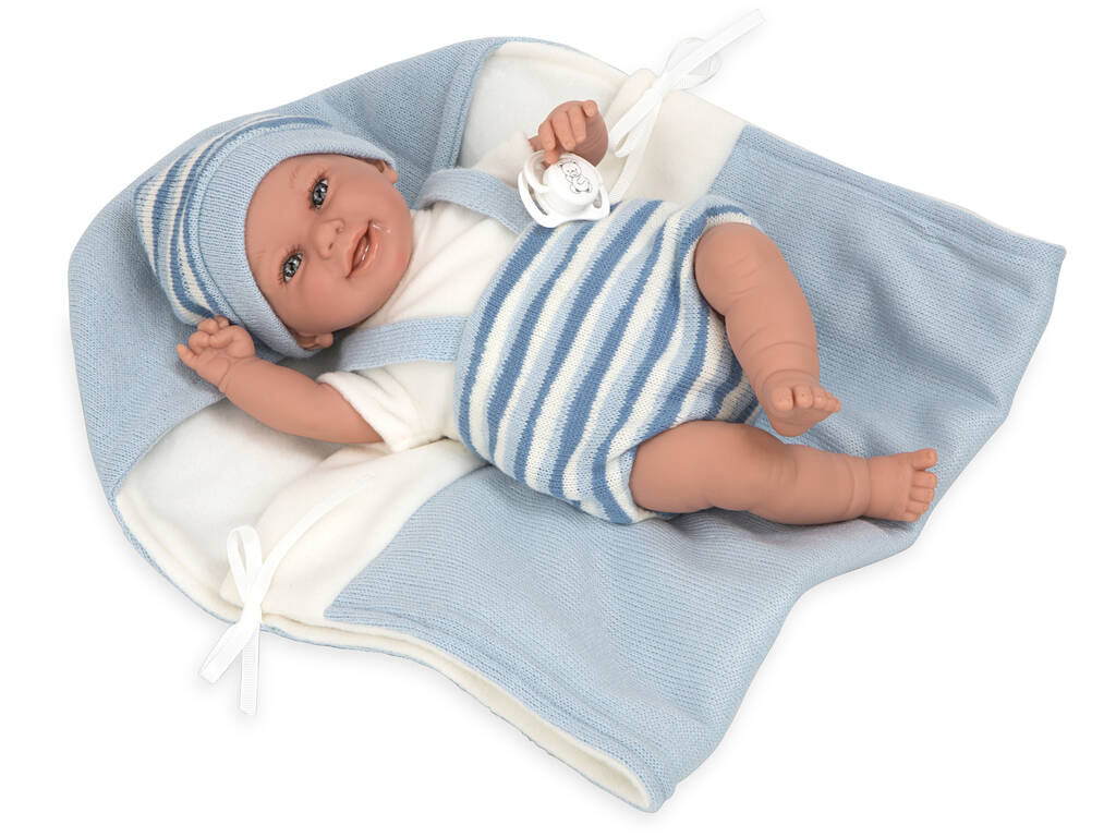 Doll Elegance Babyto Bleu 35 cm. avec couverture Arias 60751