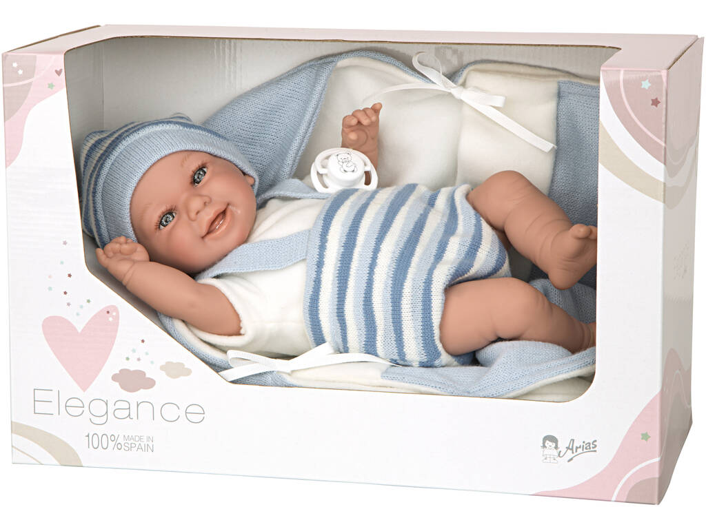 Doll Elegance Babyto Bleu 35 cm. avec couverture Arias 60751