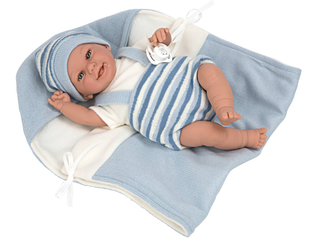 Doll Elegance Babyto Bleu 35 cm. avec couverture Arias 60751