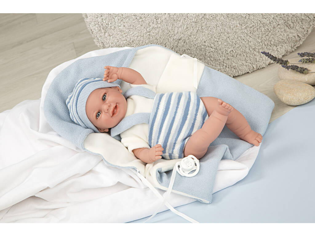 Doll Elegance Babyto Bleu 35 cm. avec couverture Arias 60751