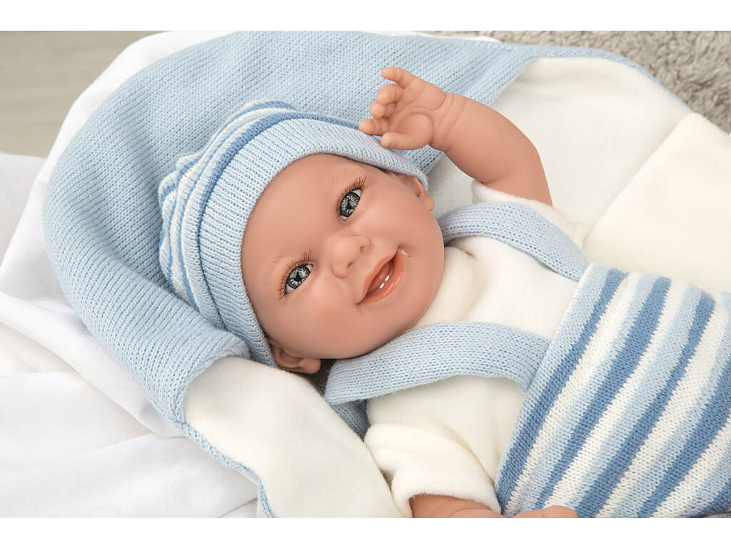 Doll Elegance Babyto Bleu 35 cm. avec couverture Arias 60751