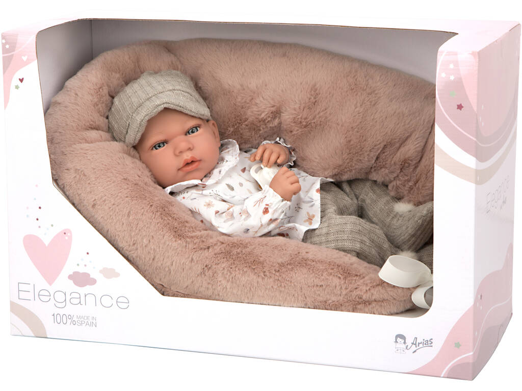 Poupée Elégance Andie Gris 40 cm avec coussin d'allaitement Arias 60763