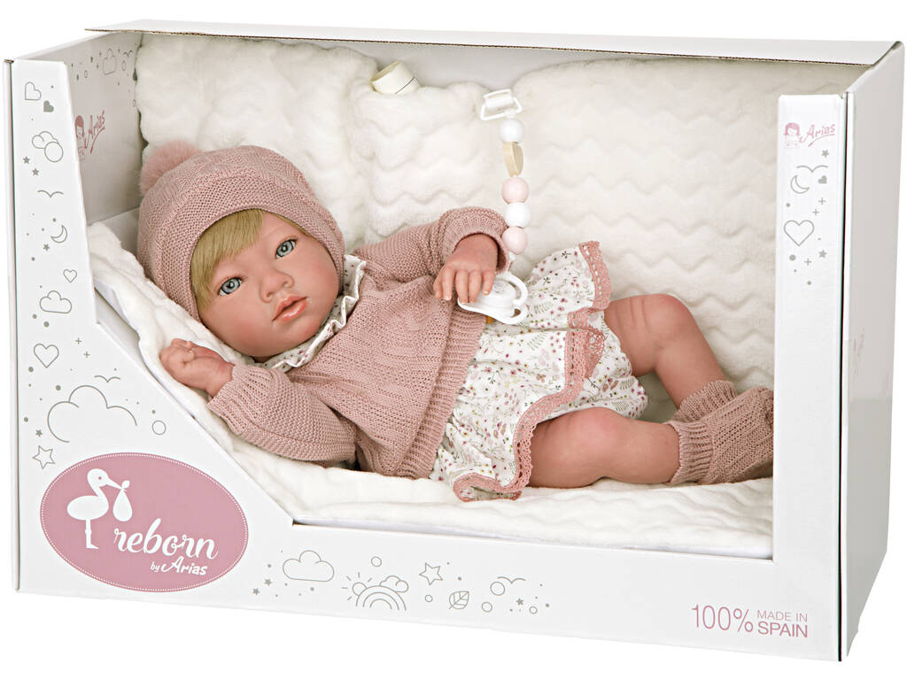Bambola Reborn 40 cm. Aprile Rosa con Coperta Arias 98144