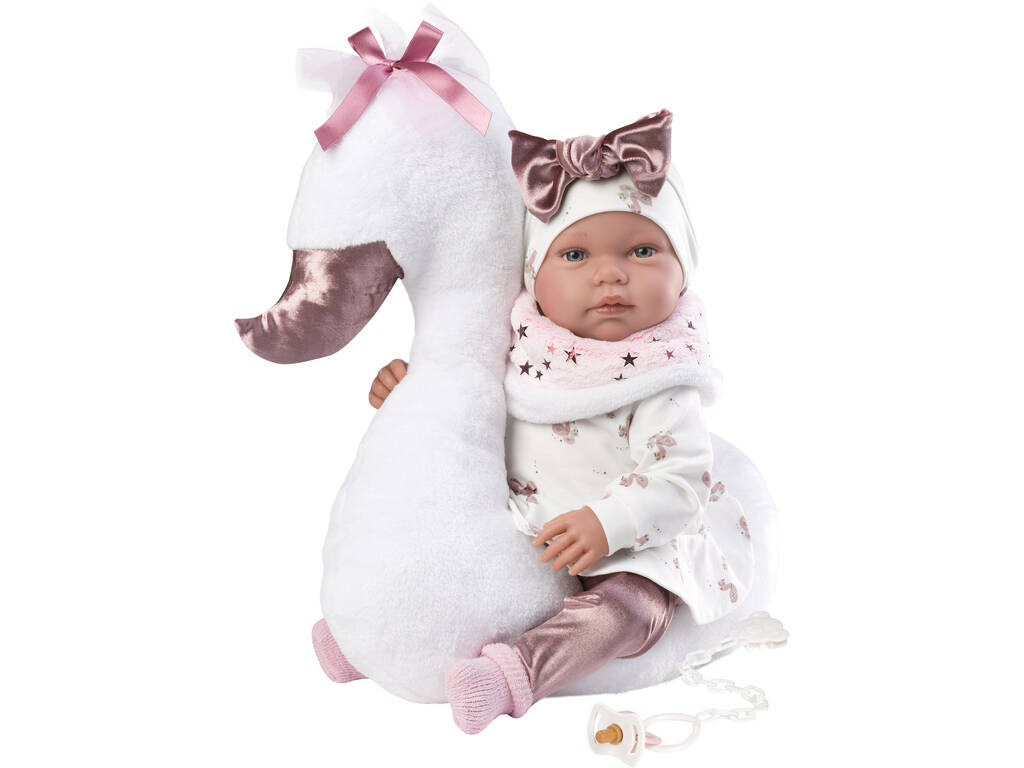 Tina Llorona Poupée nouveau-née Cygne 44 cm. Llorens 84456