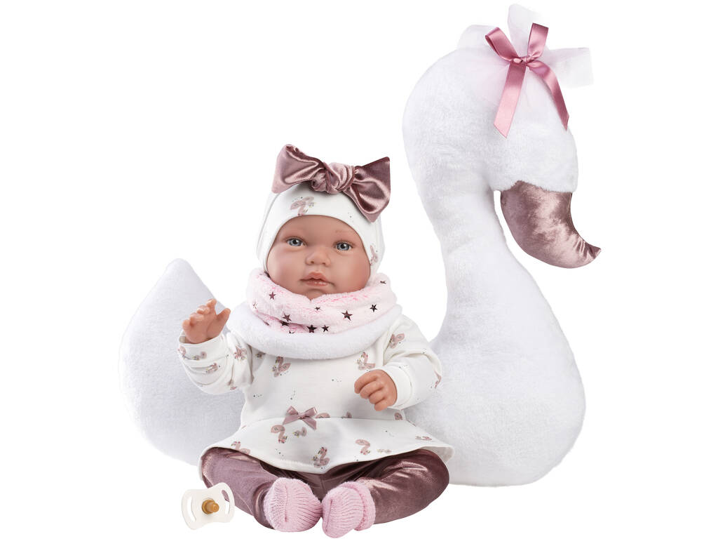Tina Llorona Poupée nouveau-née Cygne 44 cm. Llorens 84456