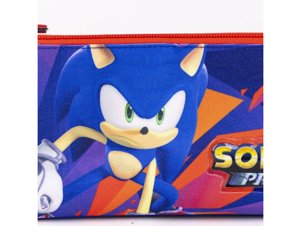 Astuccio per matite a 3 scomparti Sonic di Cerdá 2700000550