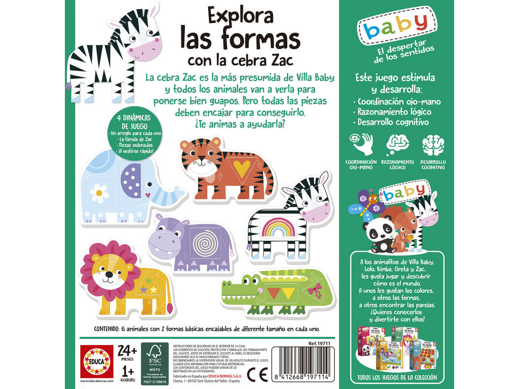 Baby Il risveglio dei sensi Esplora le forme con Zebra Zac Educa 19711