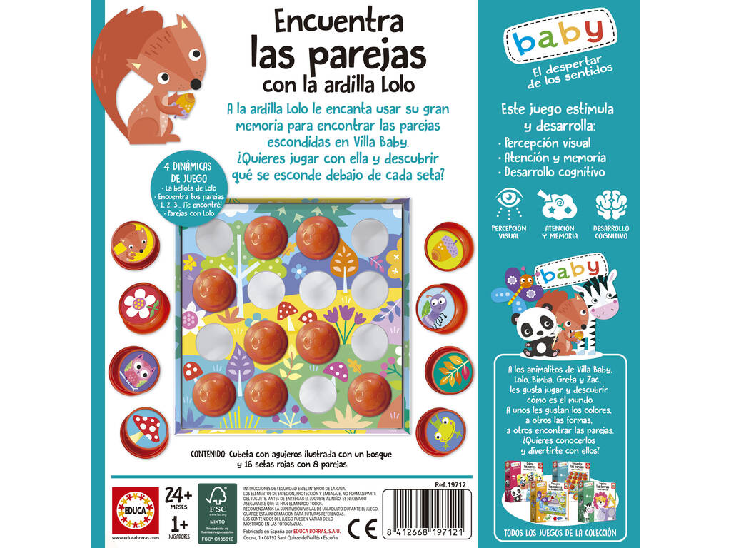Baby Il Risveglio Dei Sensi Trova Le Coppie Con Lo Scoiattolo Lolo Educa 19712