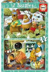 Puzzle 2x20 Contes de la forêt Educa 19686