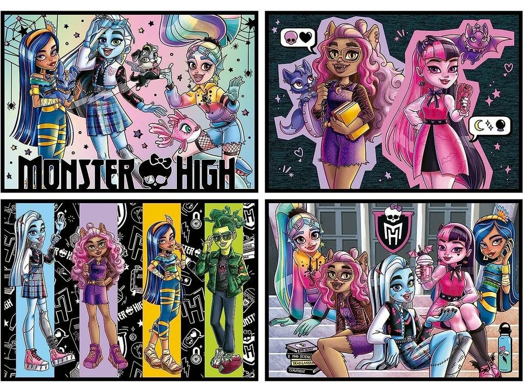 Puzzle Multi 4 Monster High 50-80-100-150 Educa 19706