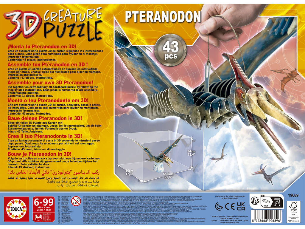 Puzzle Pteranodon 3D Educa 19689