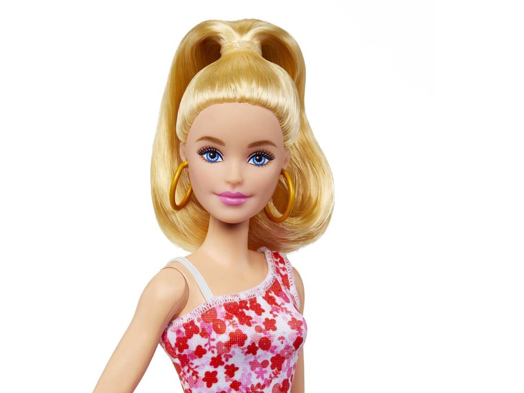 Barbie Fashionista Vestito Rosa Fiori di Mattel HJT02