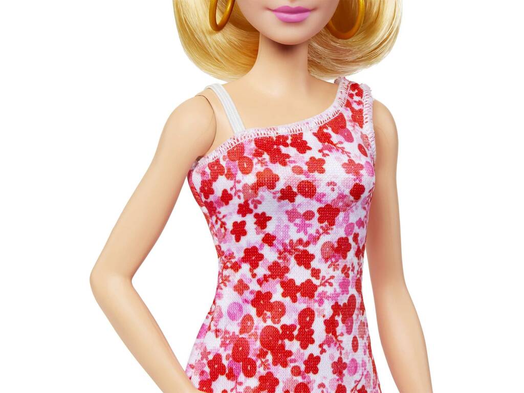 Barbie Fashionista Vestito Rosa Fiori di Mattel HJT02
