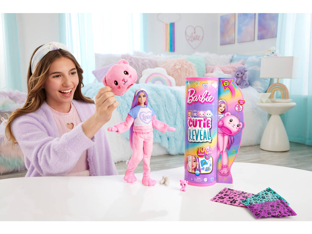 Barbie Cutie Reveal Magliette Cozy Orsetto di Mattel HKR04