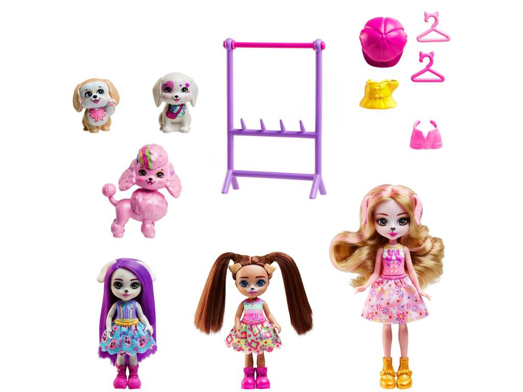 Enchantimals Super Pack Famiglia di cani di Mattel NHV26