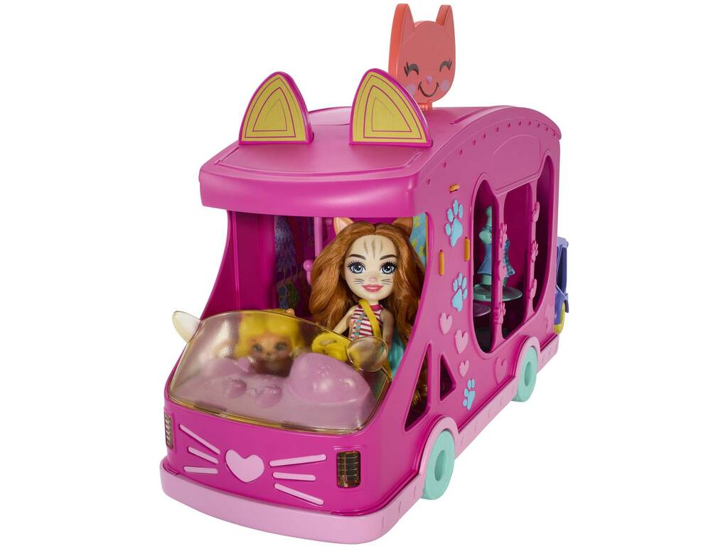 Enchantimals Camión De Moda De Gato de Mattel HPB34
