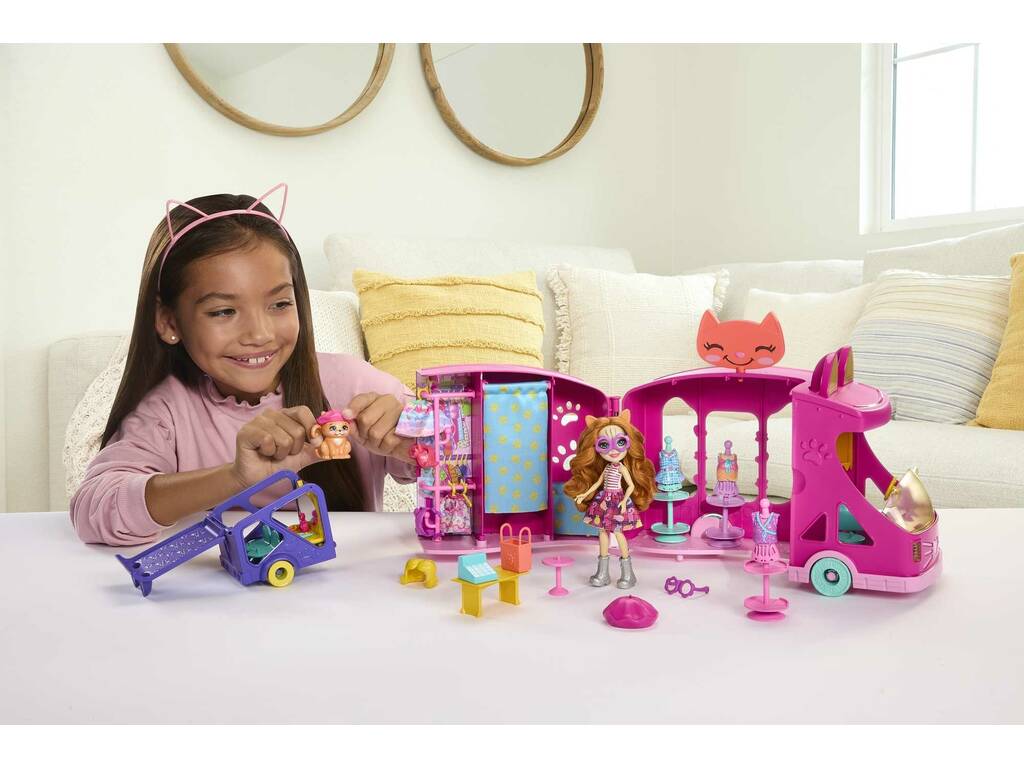Enchantimals Camión De Moda De Gato de Mattel HPB34
