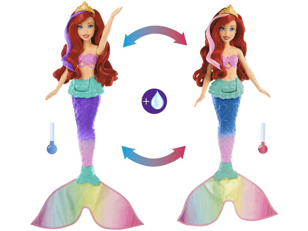 Principessa Disney Bambola Ariel Cambia Colore di Mattel HPD43
