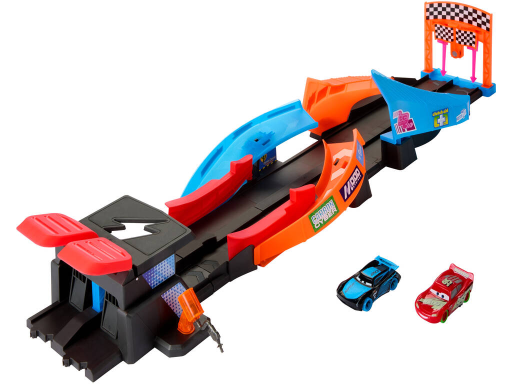 Cars Glow Racers Pista Brilhante Lança e Bate-Crash Mattel HPD80