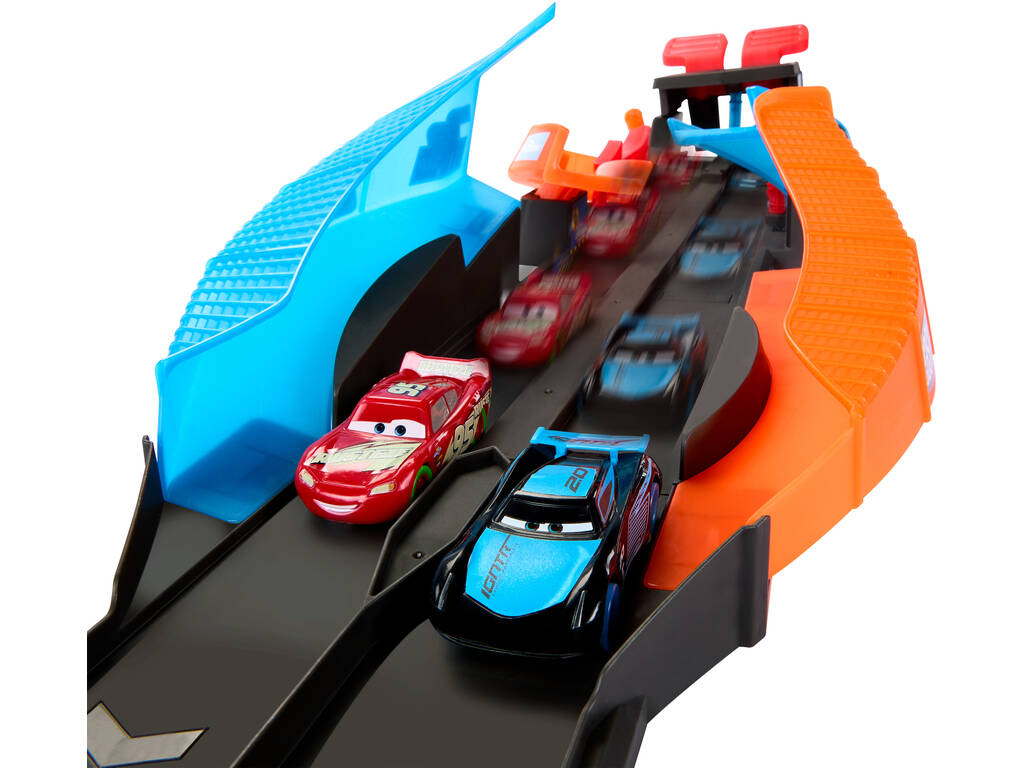 Cars Glow Racers Pista Brilhante Lança e Bate-Crash Mattel HPD80