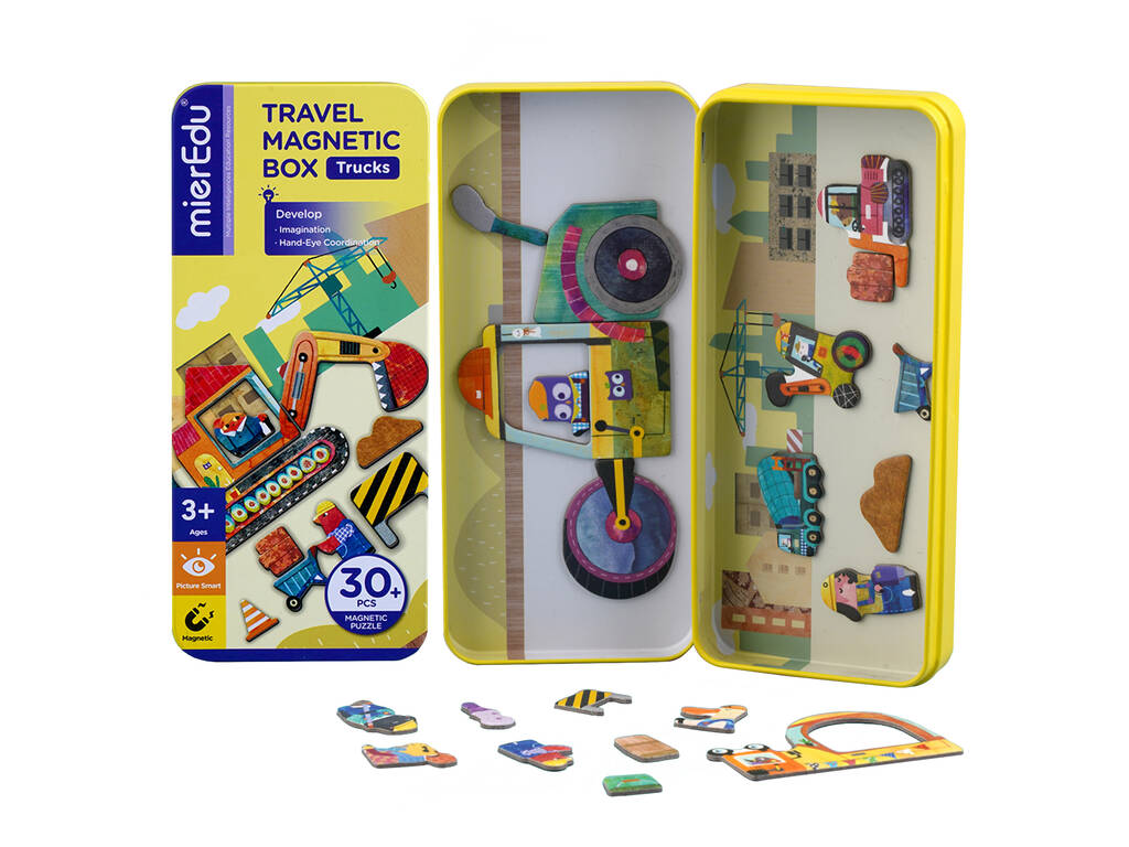 Puzzle Magnético Minhas Viagens Caminhões e Excavadoras Mier Edu ME0882