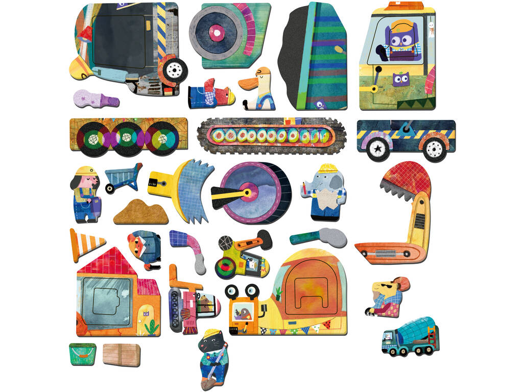 Puzzle Magnético Minhas Viagens Caminhões e Excavadoras Mier Edu ME0882