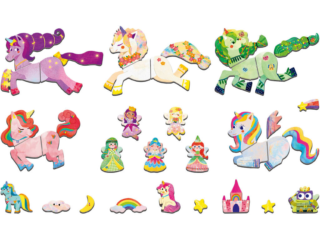 Puzzle Magnétiue Contes et Fantaisie Licornes de Mier Edu ME0885