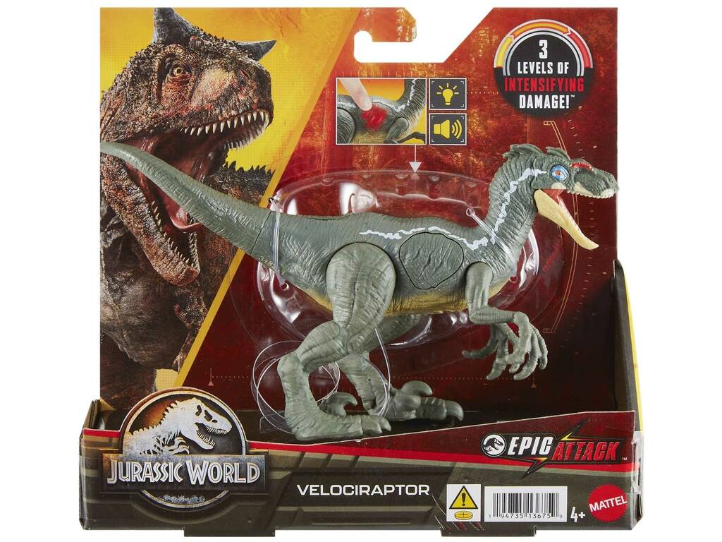 Jurassic World Epic Attack Velociraptor Mattel HNC11