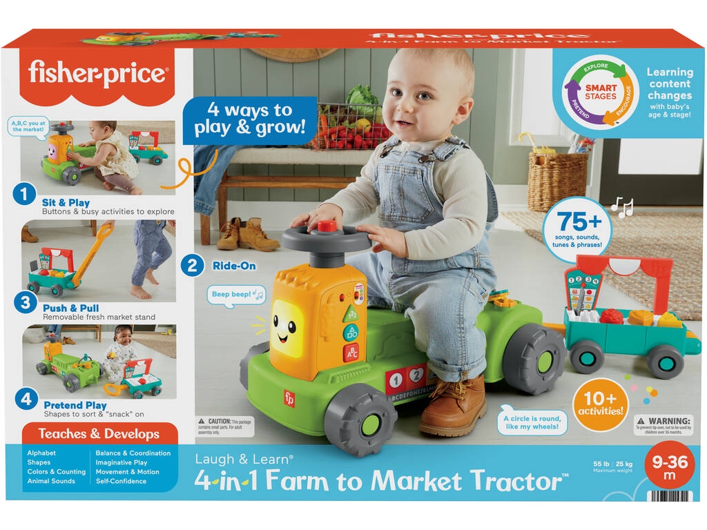 Fisher Price Ridi e Impara Trattore 4 In 1 Mattel HRB83