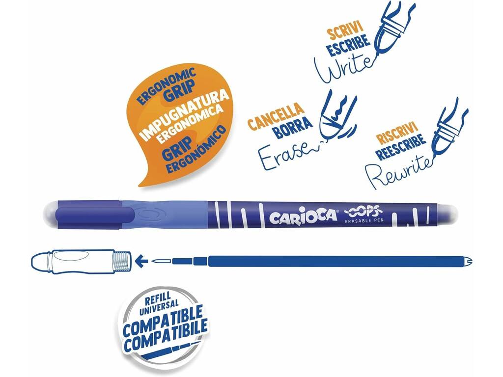 Carioca Penna a sfera OOPS cancellabile blu 31036/02