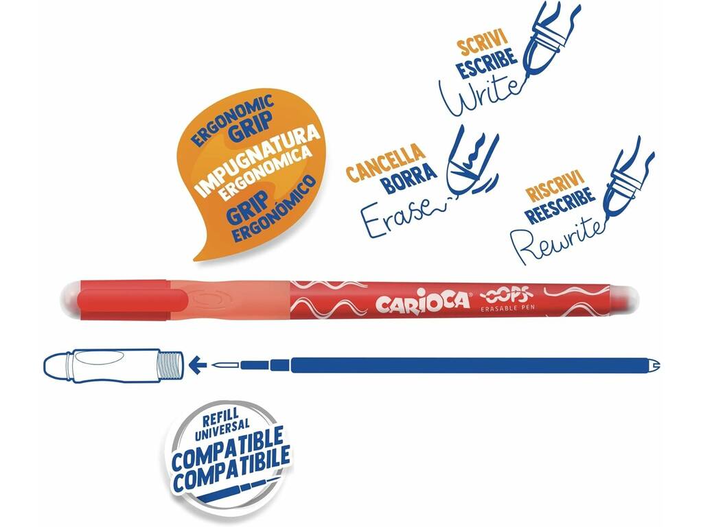 Carioca Penna a sfera OOPS cancellabile rossa 31036/03