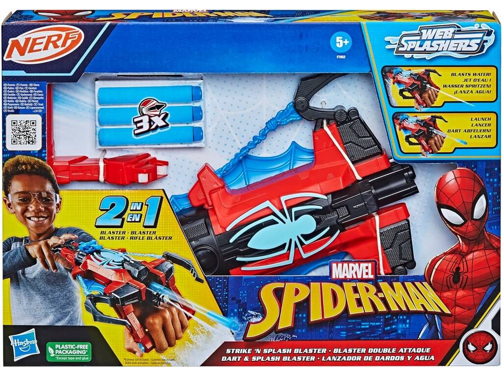 Spiderman Nerf Lanciatore di dardi e acqua Hasbro F7852
