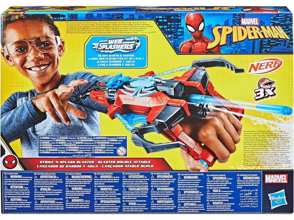 Spiderman Nerf Lanciatore di dardi e acqua Hasbro F7852