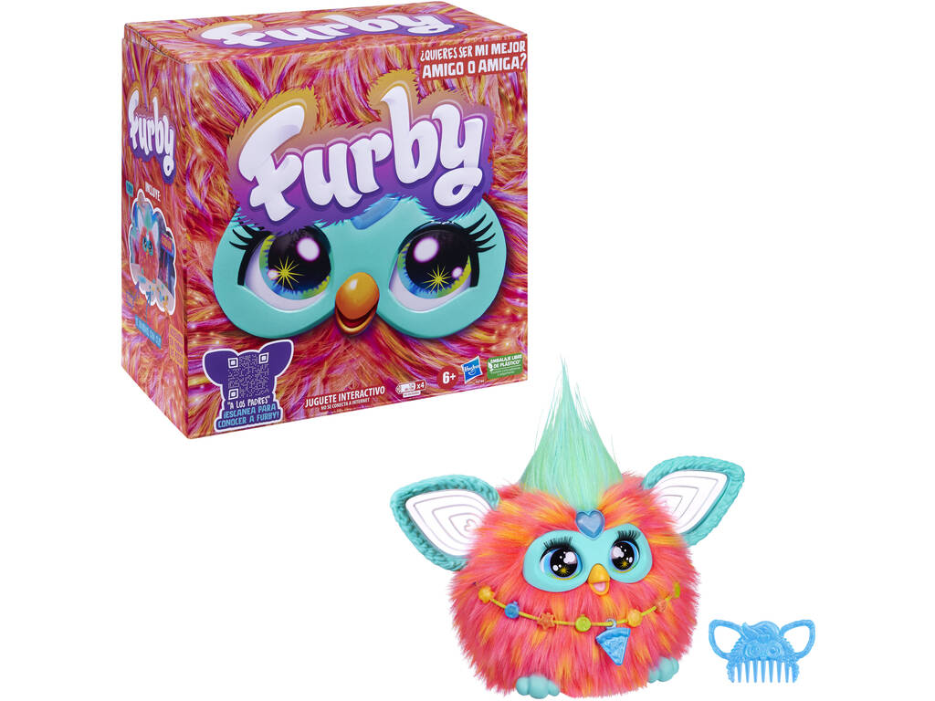 Furby Peluche interactivo color Coral Hasbro F6744105