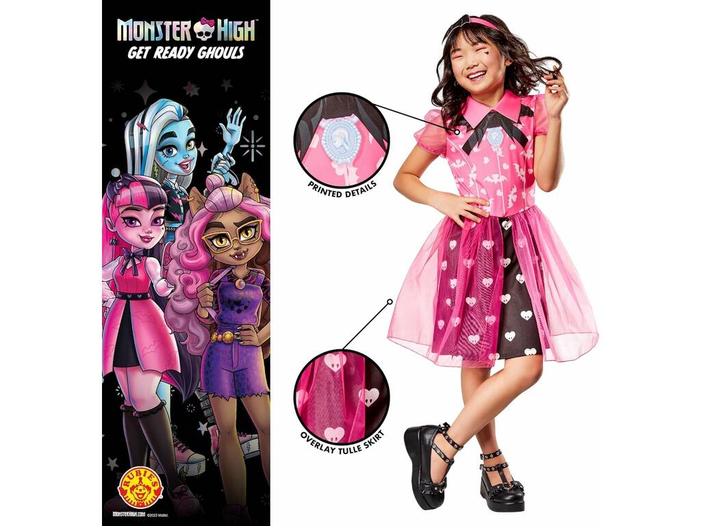 Costume classique Monster High Draculaura pour fille T-XS Rubie's 1000678-XS
