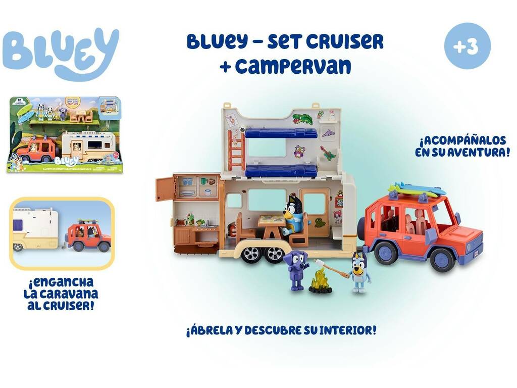 Bluey Set Family Cruiser + Campervan Famosa BLY53000