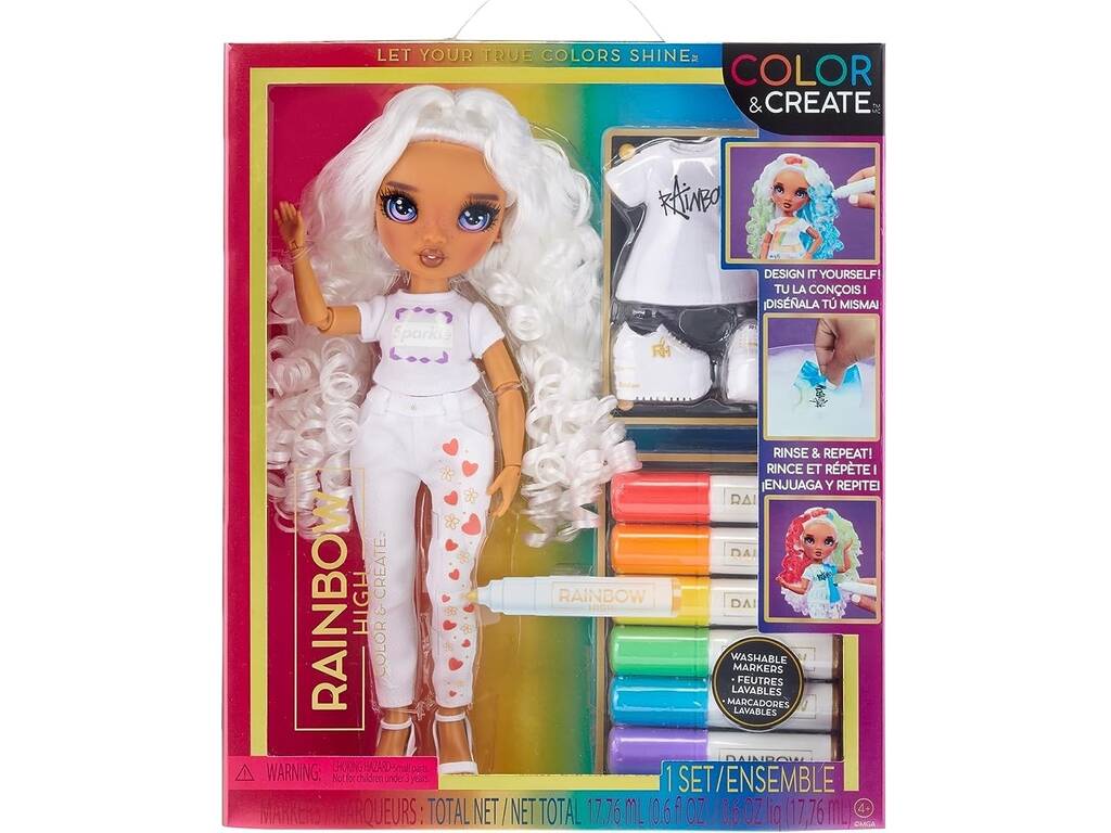 Rainbow High Color & Create Bambola Occhi Viola MGA 594147