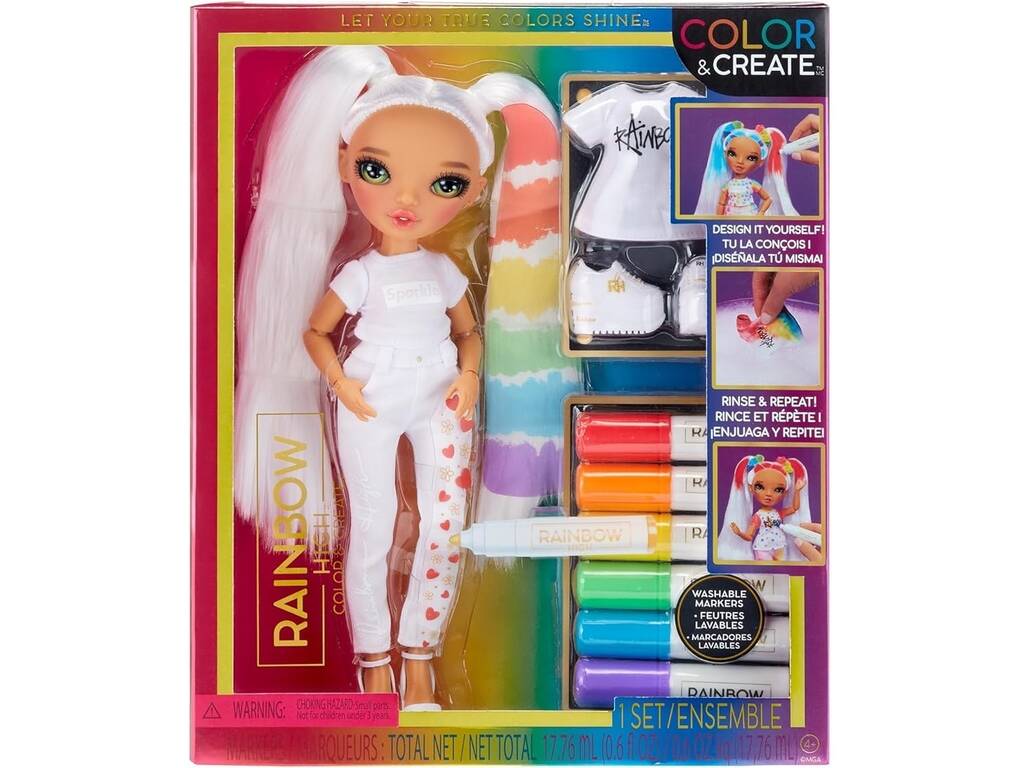 Rainbow High Color & Create Bambola Occhi Verdi MGA 500407