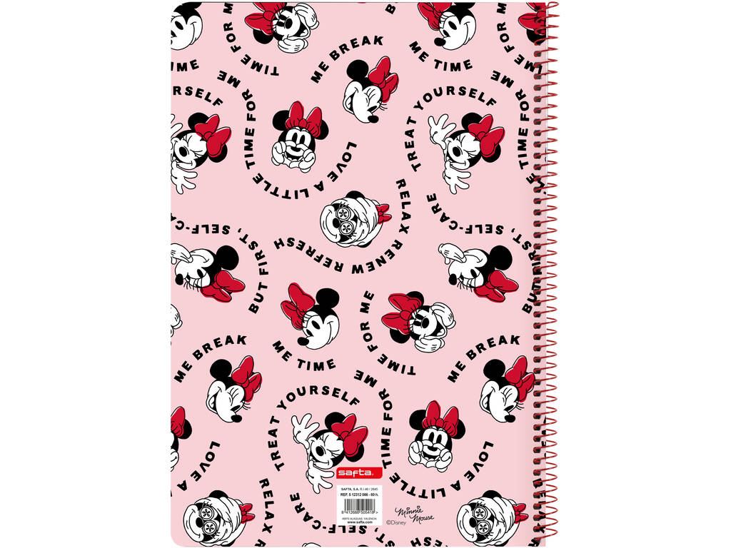 Taccuino Folio Copertina rigida 80 h. Minnie Mouse Me Time Safta 512312066